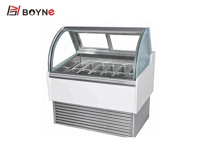 Countertop Ice Cream Display Freezer Danfoss Compressor -18～-24℃ Stainless Steel Shutters