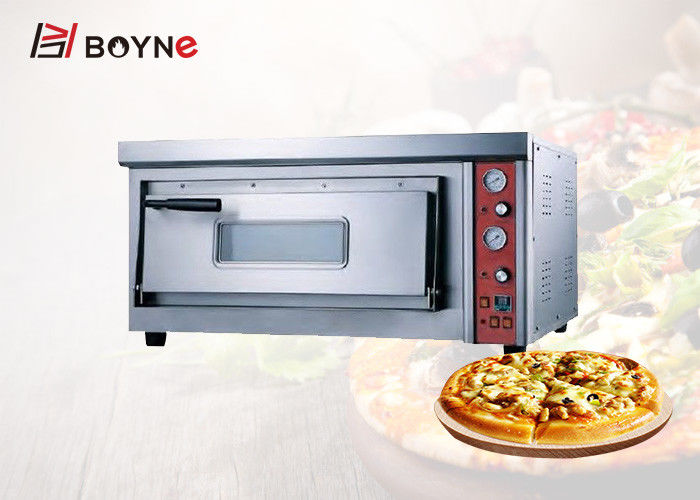 Single Layer Gas Commercial Pizza Oven Stone Base Timer Controller High Temperature