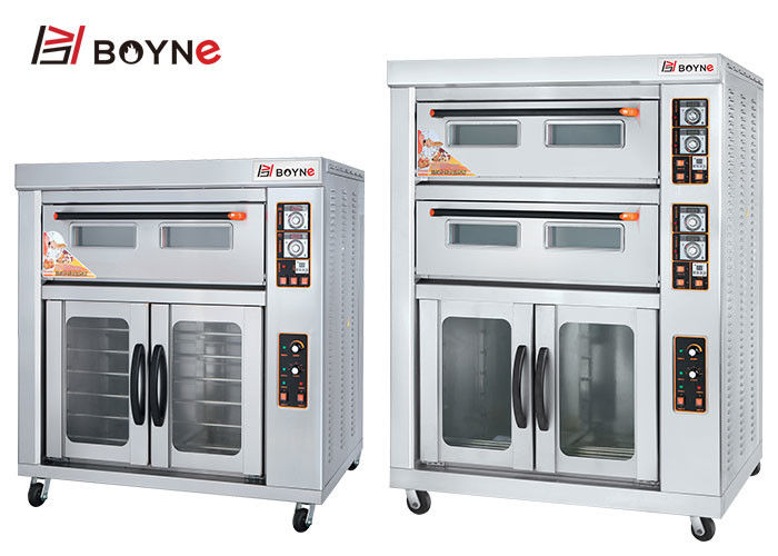 Bakery Professional Double Deck Four Trays Electric Oven With Proffer Commercial Kitchen