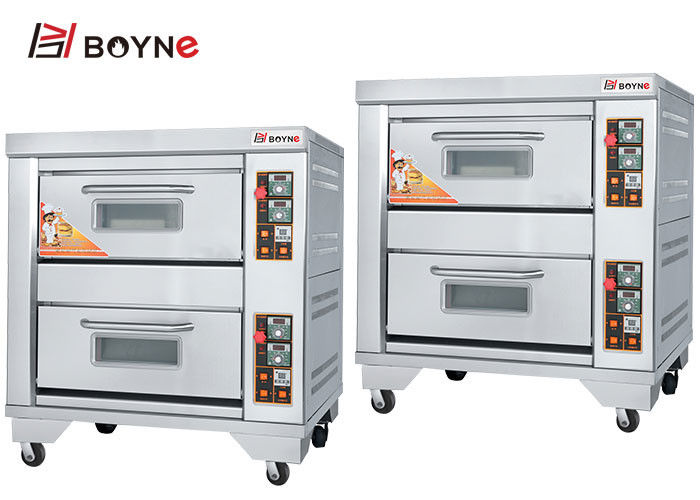 Commercial Mechanical Stainless Steel Bakery Gas Oven With Two Deck Two Trays Capacity