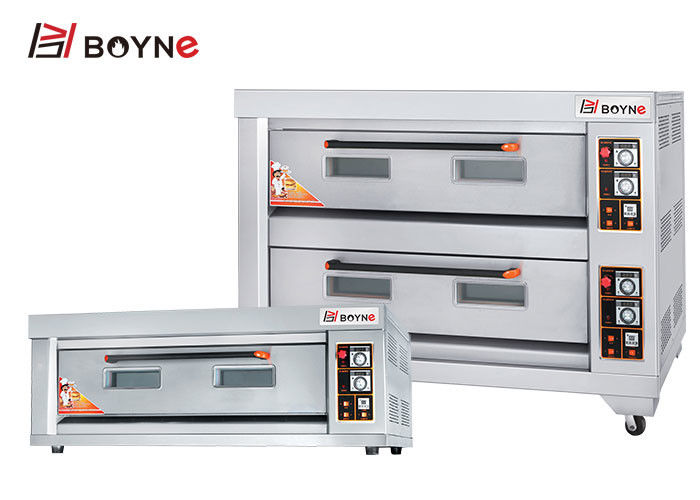 Stainless Steel Gas Three Layer Nine Trays Deck Oven Mechanical Panel