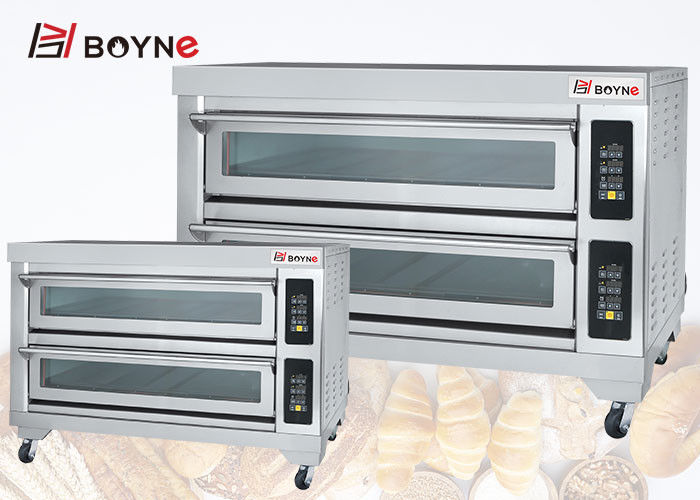 380V Microcomputer Control Commercial Stainless Steel Two Deck Six Trays Bakery Oven