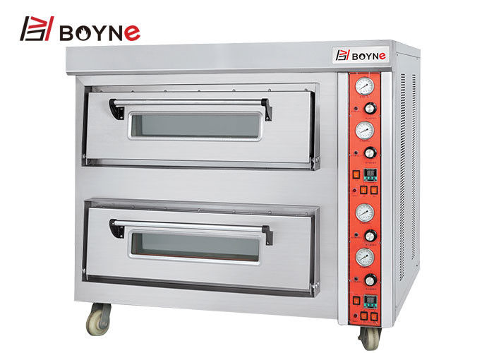 Double Layer Stainless Steel Deck Oven 220v Gas Pizza Baking Equipment