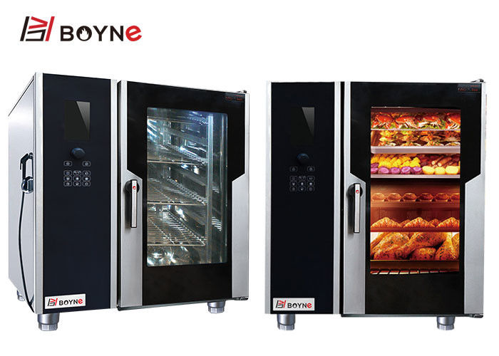 Stainless Steel 6 Trays Combi Oven With Boiler Electric LCD Version can storage 88 88 menus