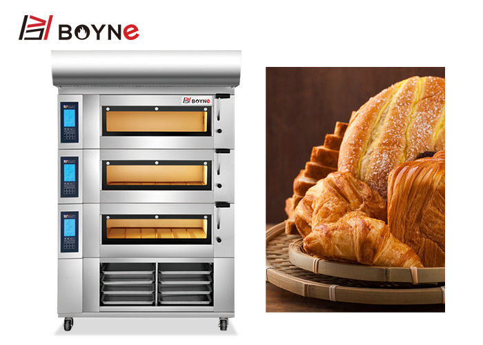 LCD Screen 9 Trays Bread Bakery Oven With Heat Reflective Glass Visual Door