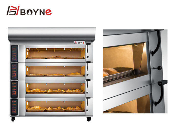 Bakery Shop Four Deck Twelve Trays Bread Baking Oven Stainless Steel