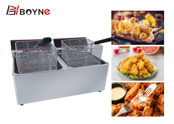 6.5kw Snack Food Stainless Steel Electric Fryer With Foam Inside