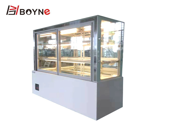 R134A Cake Display Showcase Three Layer Front Sliding Door Fan Cooling